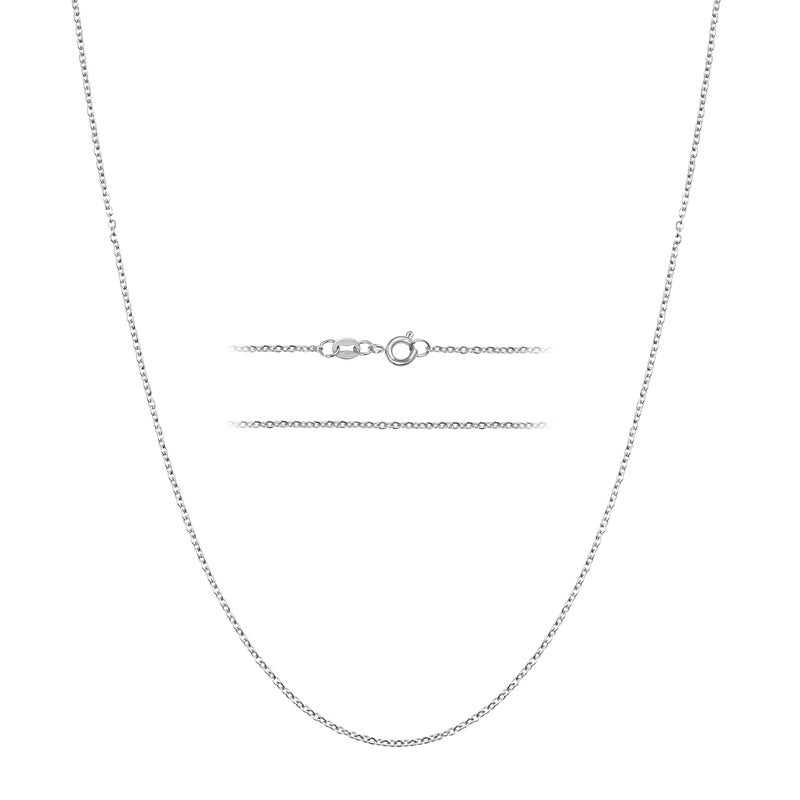 KISPER Sterling Silver Cable Link Chain Necklace â€“Thin, Dainty, Sterling Silver Plated Stainless Steel Jewelry for Women & Men with Spring Ring Clasp, 16" - Image 1